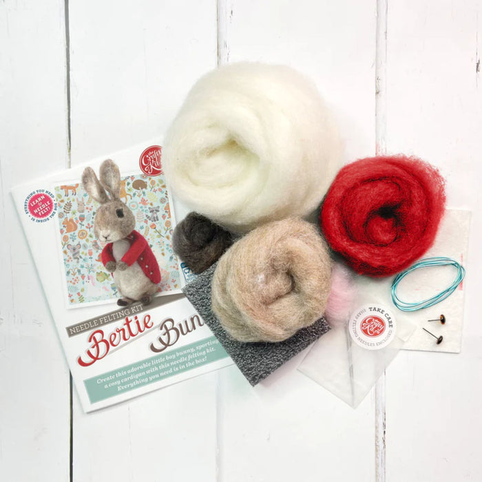 The Crafty Kit Co Bertie Bunny Needle Felting Kit