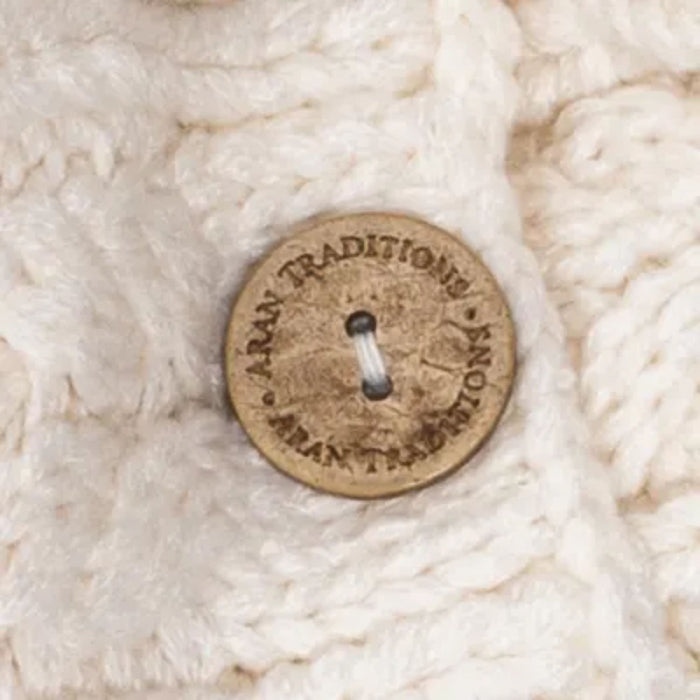 Arran Traditions Arran Cable Button Scarf - Cream