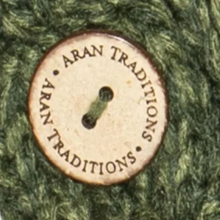 Arran Traditions Arran Cable Button Scarf - Green