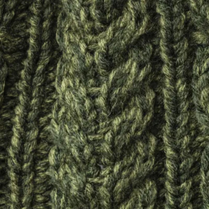 Arran Traditions Arran Cable Button Scarf - Green