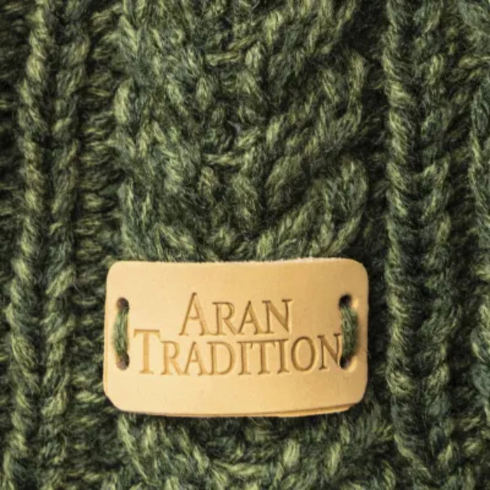 Arran Traditions Arran Cable Button Scarf - Green