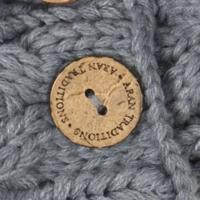 Arran Traditions Arran Cable Button Scarf - Slate Grey