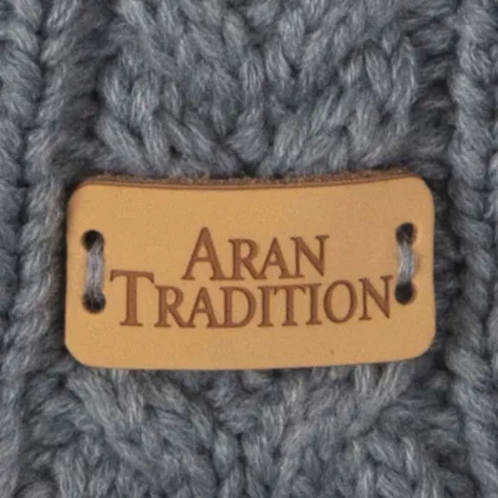 Arran Traditions Arran Cable Button Scarf - Slate Grey