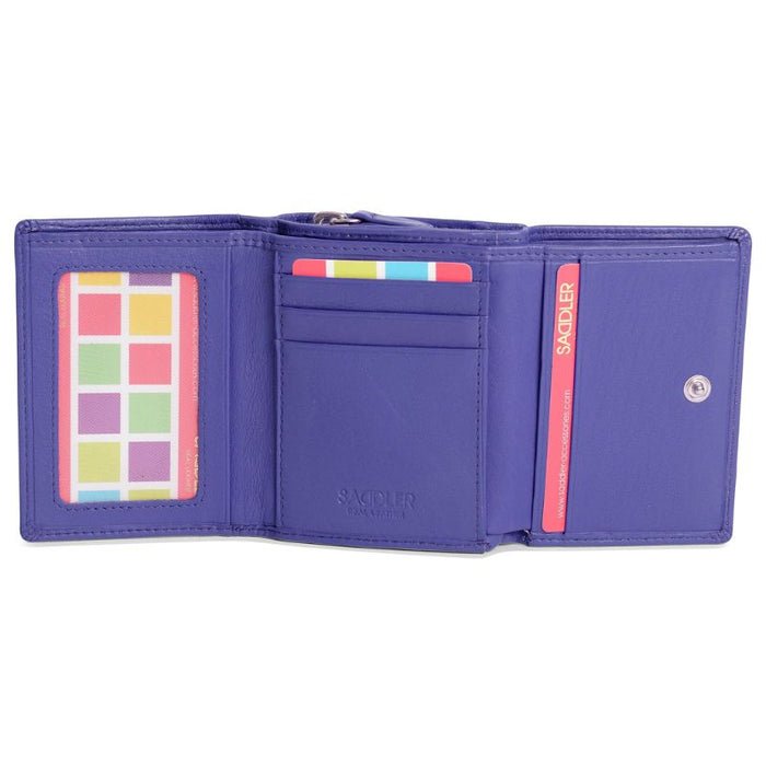 Saddler "Carla" Compact Trifold Leather Wallet Purse - Available in 7 Colours