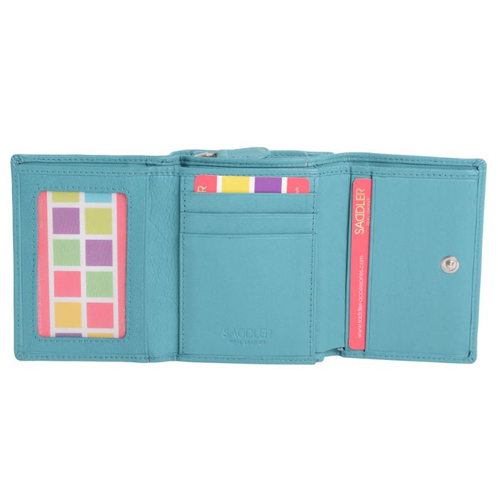 Saddler "Carla" Compact Trifold Leather Wallet Purse - Available in 7 Colours