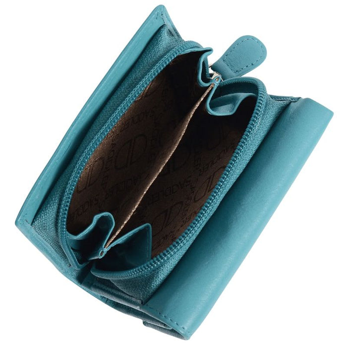 Saddler "Carla" Compact Trifold Leather Wallet Purse - Available in 7 Colours