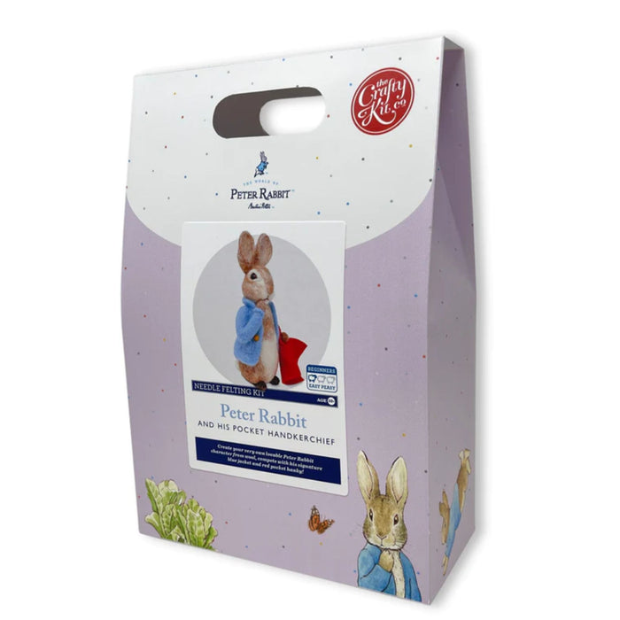 The Crafty Kit Co Beatrix Potter Peter Rabbit and his Pocket Handkerchief Needle Felting Kit