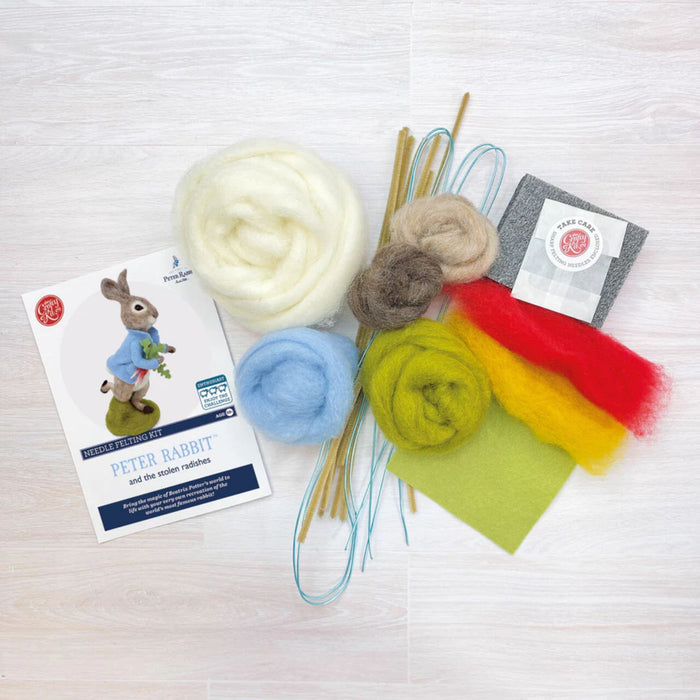 The Crafty Kit Co Beatrix Potter Peter Rabbit and the Stolen Radishes Needle Felting Kit