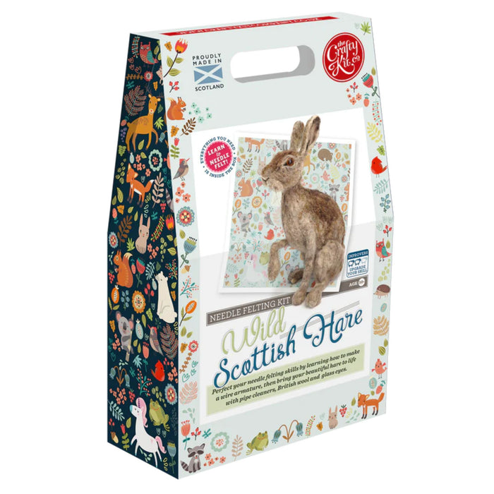The Crafty Kit Co Wild Scottish Hare Needle Felting Kit