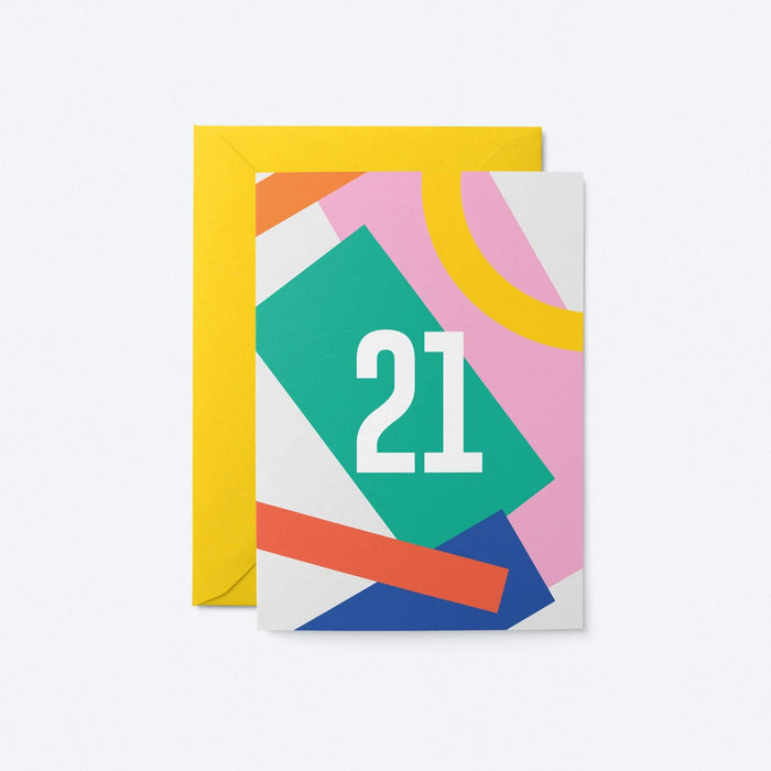 21st Birthday Card with Modern Design