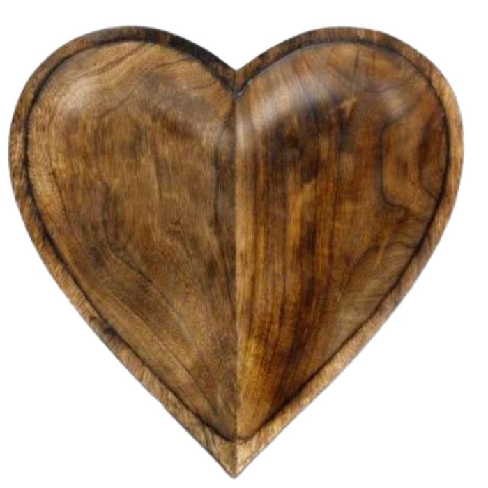Wooden Heart Bowl 30cm