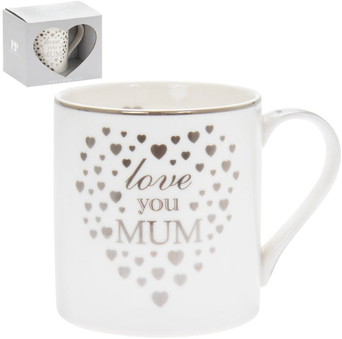 Silver Hearts - Love you Mum Mug