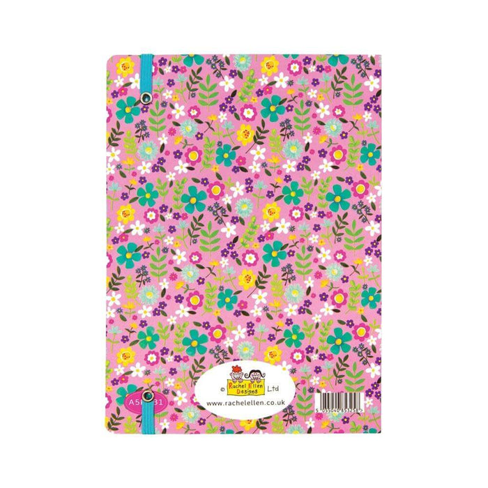 A5 Notebook with Pink Floral Design