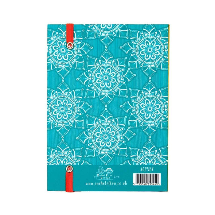 A6 Notebook with Teal Mandala Design