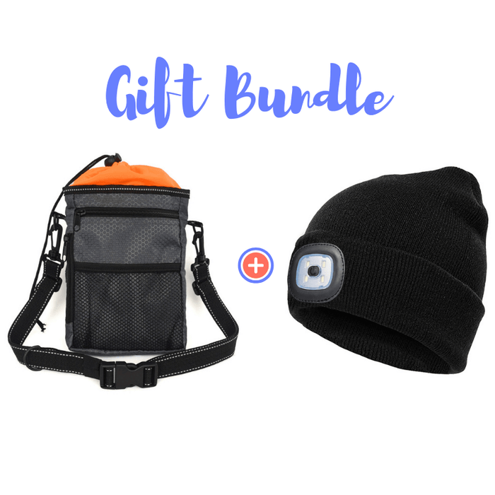 Dog Walking Bag & Rechargeable LED Light Beanie Hat