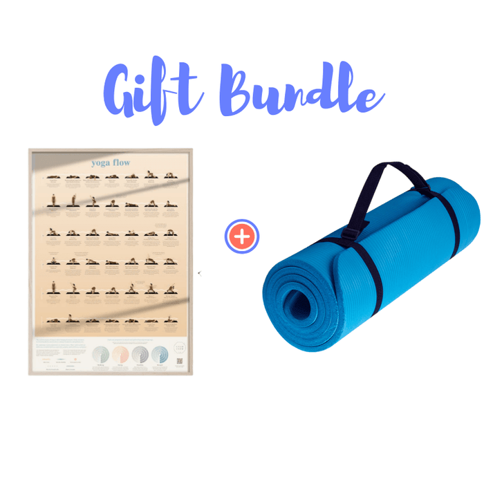 Yoga Mat and Yoga Flow Chart Gift Bundle