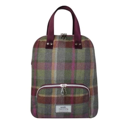 This fabulous Alice Clover backpack comes in stunning new Green, Pink & Purple tweed! This compact backpack is perfect for handsfree use. With front stash pocket, double ended zips, lined interior with integrated pocket plus handy grab handles on top. Comes in its own net, drawstring gift bag! It measures 32 cm L x 30 cm W x 10 cm D. Materials - Tweed Wool 40% & 60% Polyester.