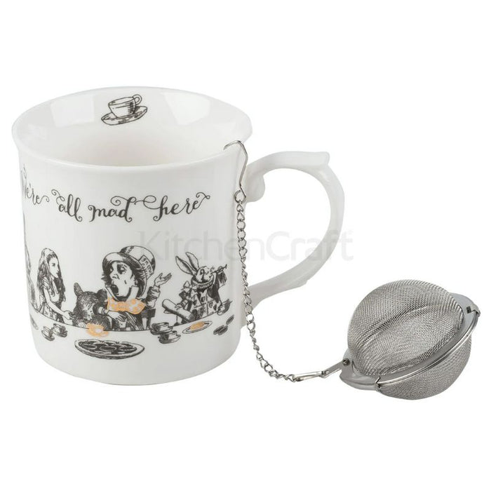 Victoria And Albert Alice In Wonderland Fine China Mug and Tea Infuser (High Tea Gift Set)