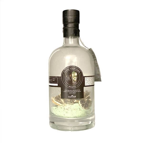 BarCraft Mojito Making Gift Set with Glass Bottle, Cocktail Strainer and Ingredients