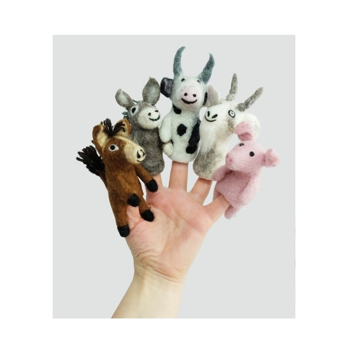 Assorted Barnyard Buddies Felt Finger Puppets (Set of 5)