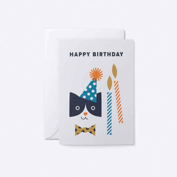 Birthday Card - Party Cat