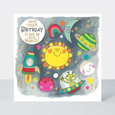 Happy Birthday Card with Space/Out of this World Design