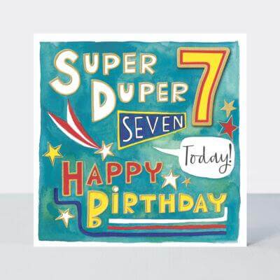 Happy Birthday Card with Super Duper 7 Today Design