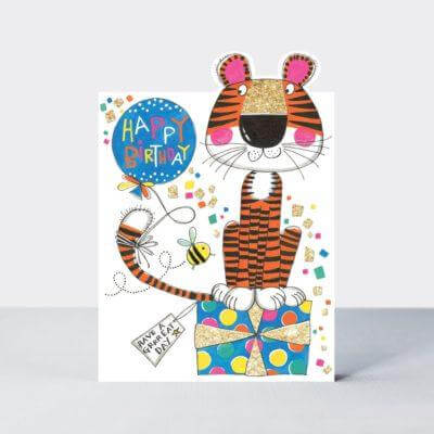 Happy Birthday Card with Tiger Design