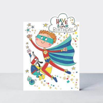 Happy Birthday Card with Super Hero Design