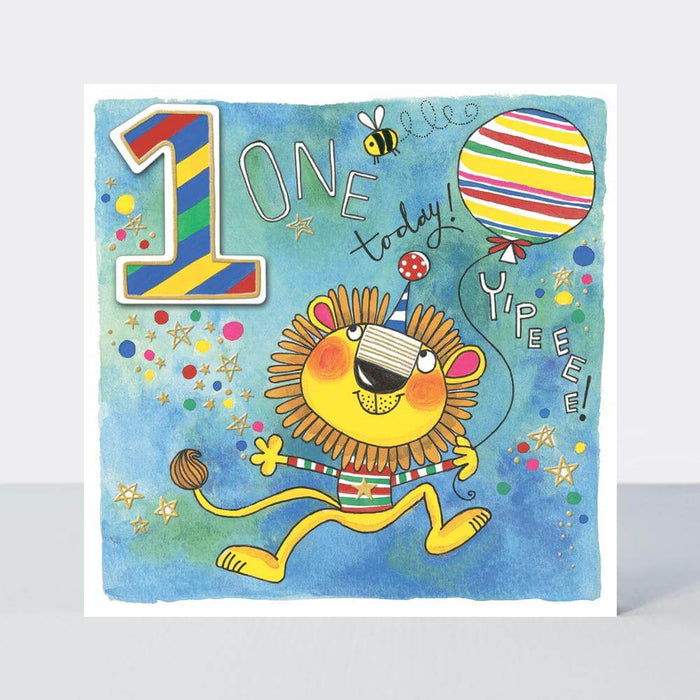 Happy 1st Birthday Card with Balloon Design
