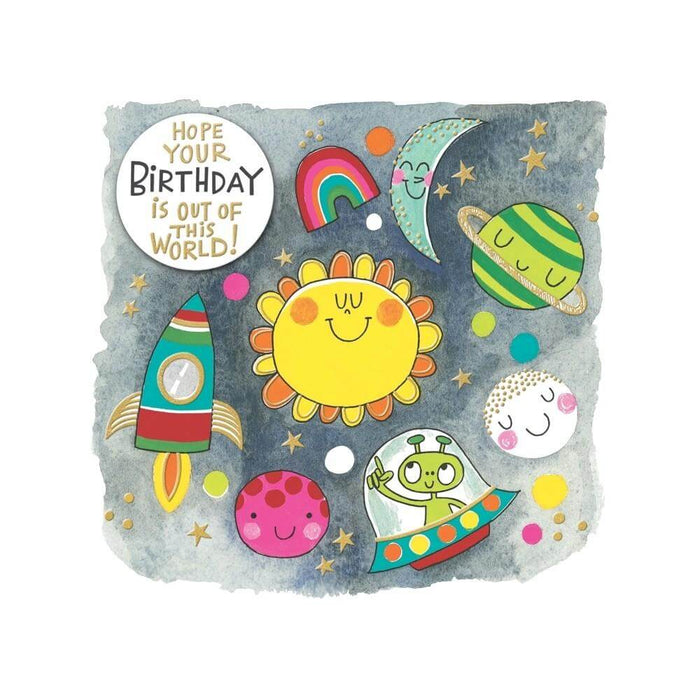  a Happy Birthday Card with Space/Out of this World Design