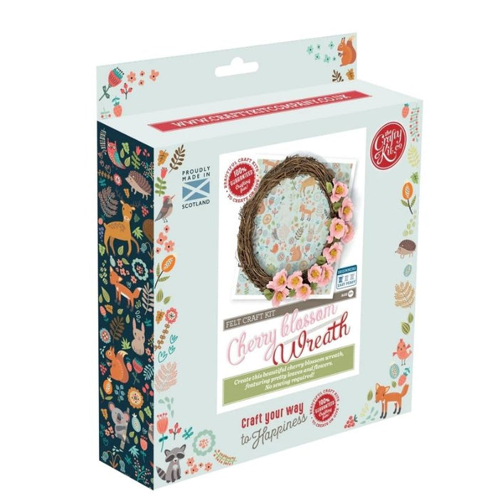 The Crafty Kit Co Cherry Blossom Wreath Needle Felting Kit