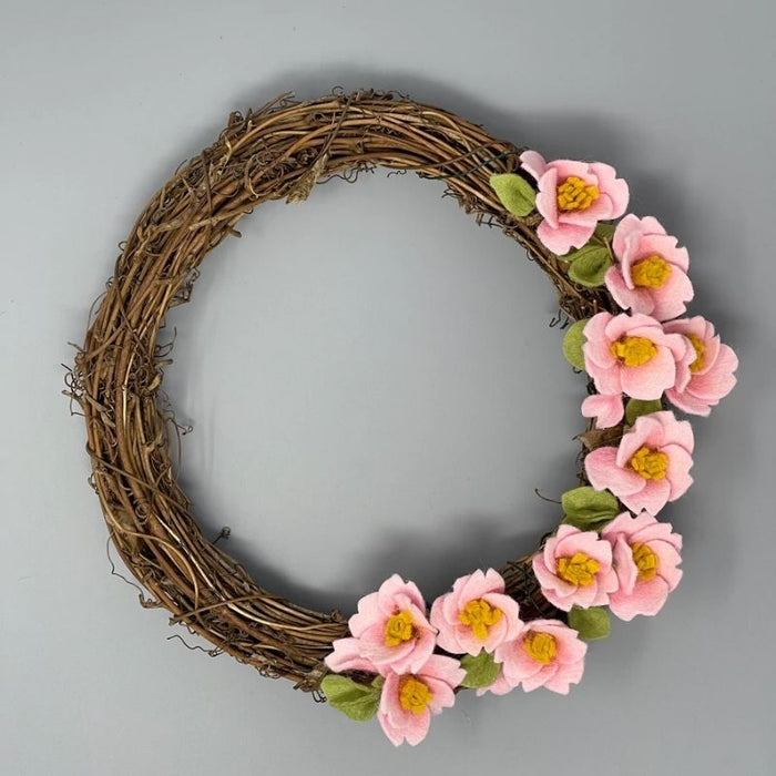 The Crafty Kit Co Cherry Blossom Wreath Needle Felting Kit