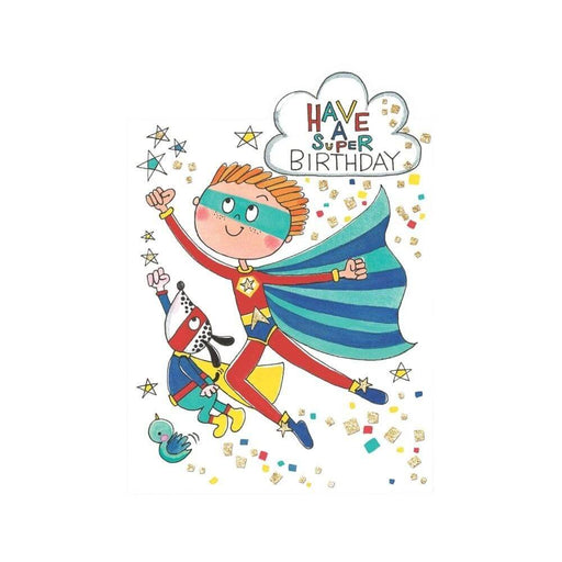  a Happy Birthday Card with Super Hero Design