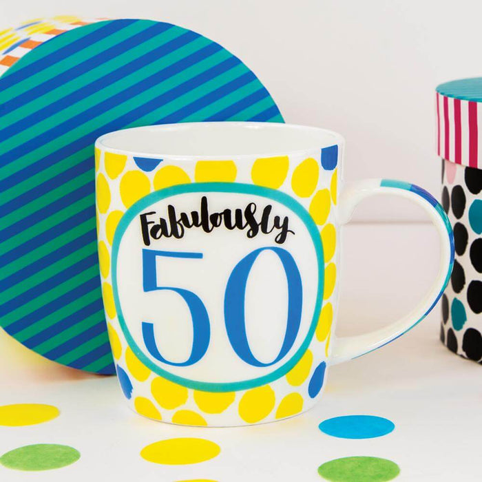 China Mug with Fabulously 50 Design