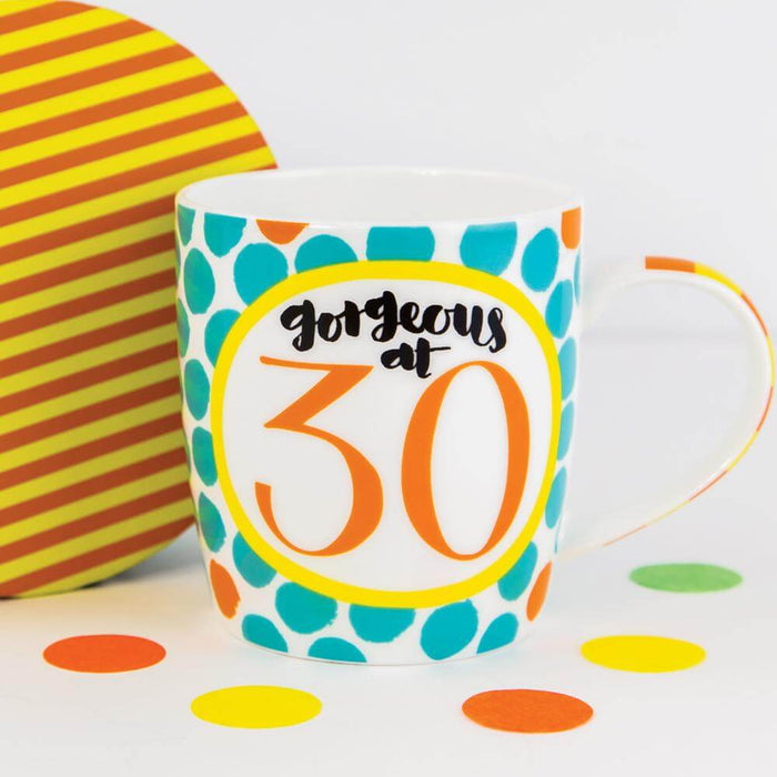 China Mug with Gorgeous at 30 Design