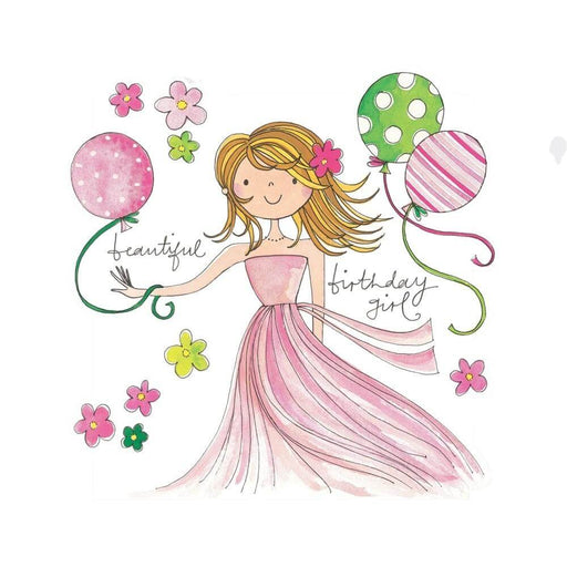 a Happy Birthday Card with Girl Blonde Design