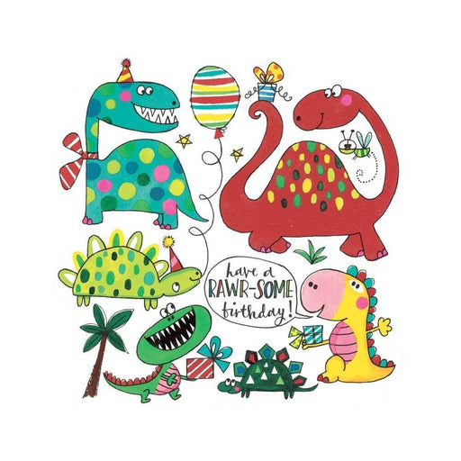  a Happy Birthday Card with Dinosaurs Design