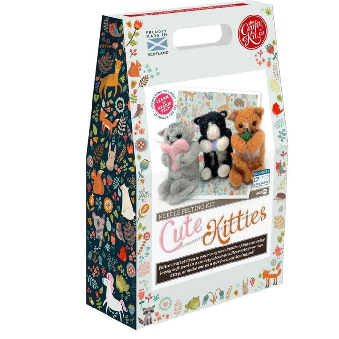 The Crafty Kit Co Cute Kitties Needle Felting Kit