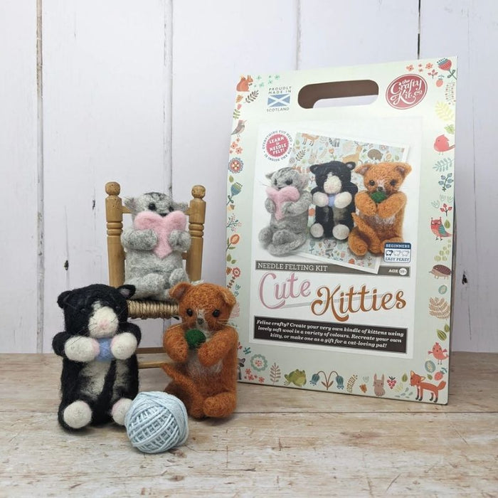 The Crafty Kit Co Cute Kitties Needle Felting Kit