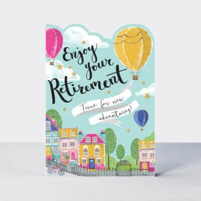 Retirement Card with Hot Air Balloons Design