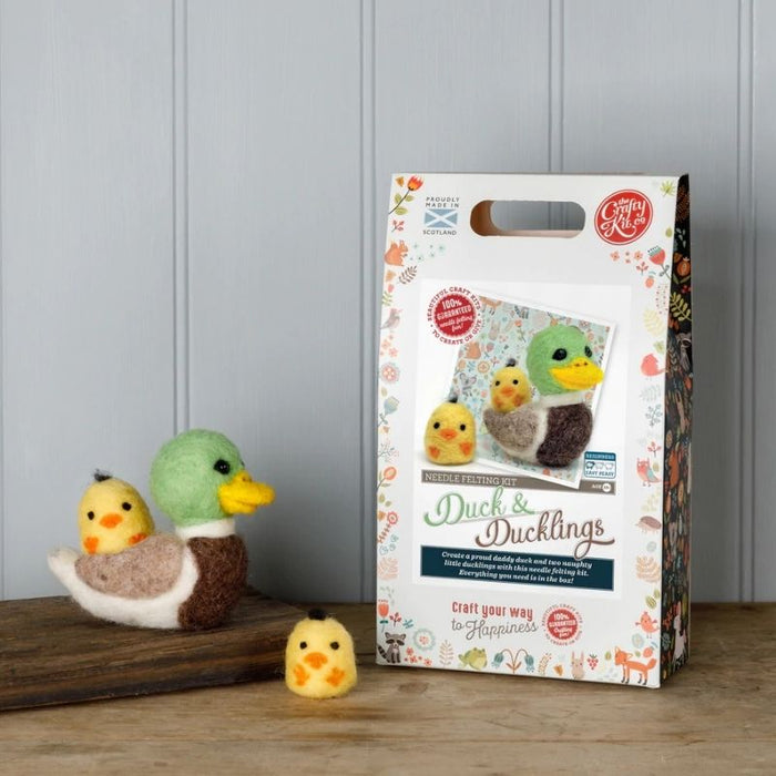 The Crafty Kit Co Duck & Ducklings Needle Felting Kit