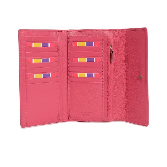 Saddler "Ella" Large Multi-Section Leather Clutch Purse - Available in 7 Colours