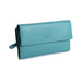Saddler "Ella" Large Multi-Section Purse Wallet with Zipper Coin Purse in Teal This popular compact purse made from luxurious leather accommodates up to 20 credit cards and provides a roomy zipper purse to the centre for coins and small keys. It also features a large window section for ID or pass card with inner extension wing for extra card storage and secure tab closure. Approximate Size: 18 x 10 x 4cm when closed. 12 month warranty for normal use.