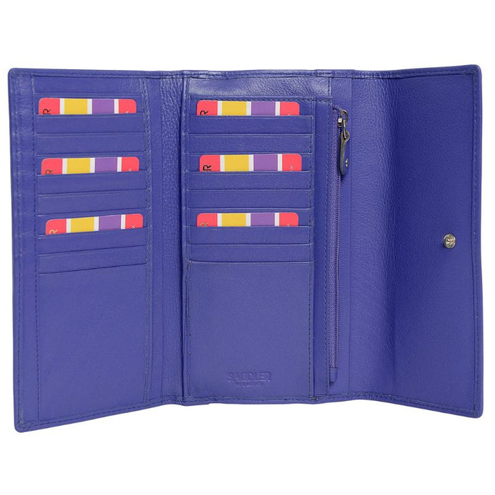 Saddler "Ella" Large Multi-Section Leather Clutch Purse - Available in 7 Colours