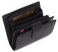 Image of a saddler emily medium bifold purse wallet with zipper coin purse in Black. It is made from leather