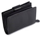 Image of a saddler emily medium bifold purse wallet with zipper coin purse in Black. It is made from leather