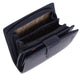 Image of a saddler emily medium bifold purse wallet with zipper coin purse in navy blue. It is made from leather