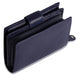 Image of a saddler emily medium bifold purse wallet with zipper coin purse in navy blue. It is made from leather