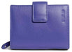 Image of a saddler emily medium bifold purse wallet with zipper coin purse in purple. It is made from leather